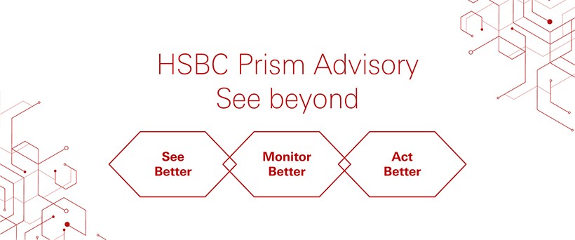 HSBC Prism Advisory of See better, Monitor better, and act better infographics